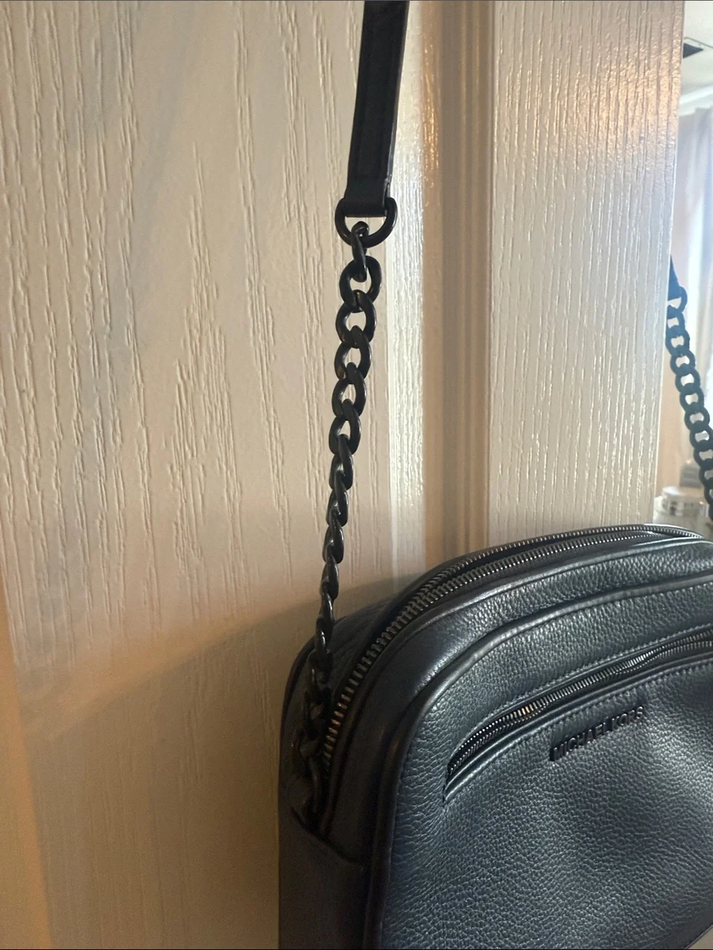 Michael Kors Navy Pebbled Leather Camera Bag